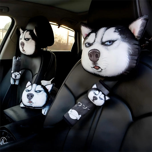 Cartoon Animal Car Neck Pillow & Seat Belt Shoulder Pad