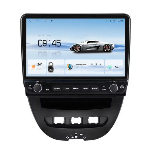 Android 2 DIN Car Radio with Wireless CarPlay & Android Auto for Peugeot 107, Toyota Aygo & Citroën C1