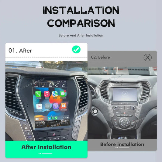 Android 13 Tesla Style Car Stereo for Hyundai Santa Fe IX45 2013-2017 – GPS Navigation, Wireless CarPlay & Multimedia System
