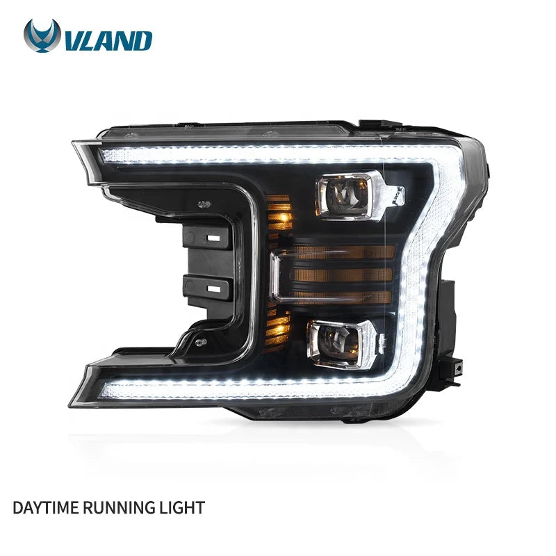 VLAND Full LED Headlights for Ford F-150 2018-2020 – Sequential Turn Signals & LED DRL