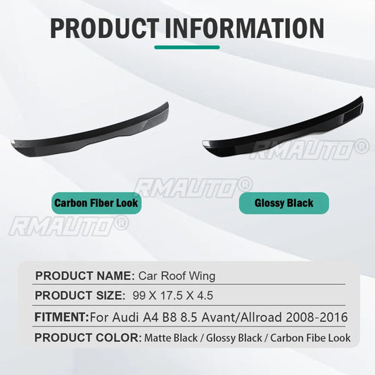 Rear Roof Spoiler for Audi A4 B8 / B8.5 Avant & Allroad (2008–2016) – ABS Trunk Lid Tail Wing