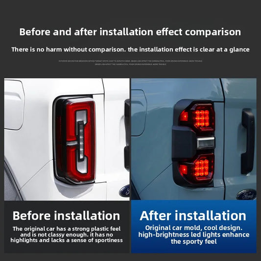 LED Dynamic Rear Tail Light Assembly for Ford Bronco 2021-2025 – Dynamic Brake Lights Upgrade