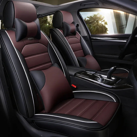 High Quality Universal Sport Style Leather Car Seat Covers for 5-Seater Cars – Waterproof All-Season Interior Protection