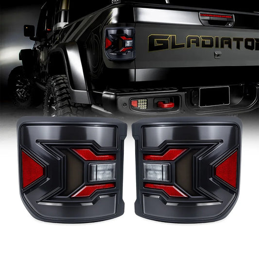 EU Version Flush Mount LED Tail Lights for Jeep Gladiator JT 2020-2024 – Rear Brake, Reverse & Turn Signal Lamps