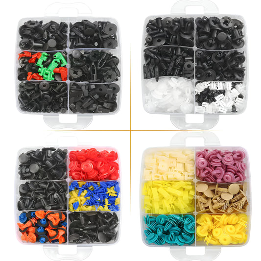 1240PCS Universal Car Push Pin Rivet Fastener Kit – Automotive Plastic Trim Clips with Storage Box