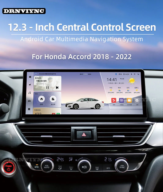 12.3" Android 12 Car Stereo for Honda Accord 2018-2022 – Wireless CarPlay, Android Auto & GPS Navigation