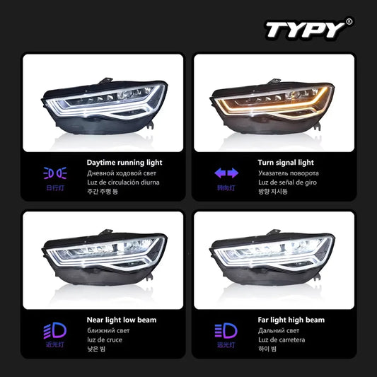 LED Projector Headlights for Audi A6 C7 (2012–2018)