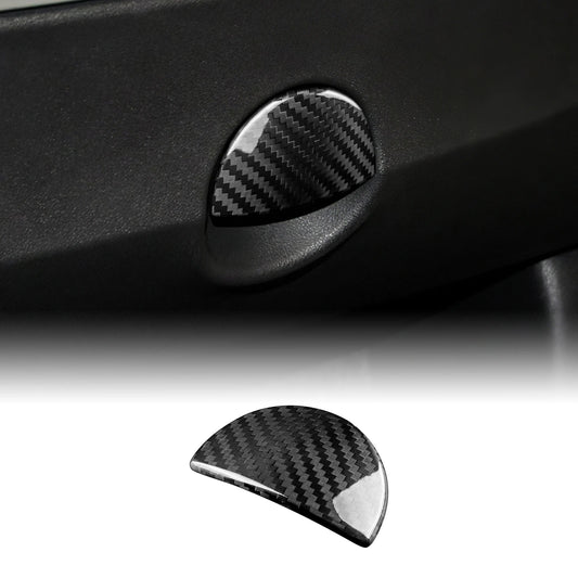 Real Carbon Fiber Glovebox Button Cover for Fiat 500 & Abarth 595 (2011–2023)