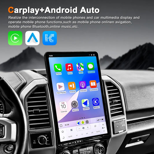 16.8-Inch Tesla Style Android Head Unit for Ford F-150 2015-2020 – Wireless CarPlay & Android Auto