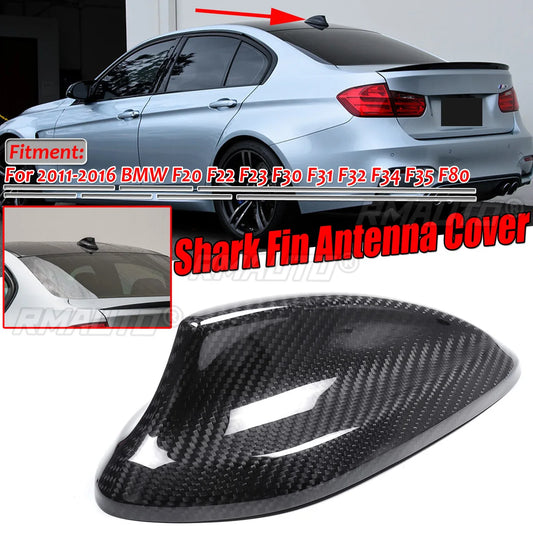 Real Carbon Fiber Shark Fin Antenna Cover for BMW F Series Models (2011–2016)