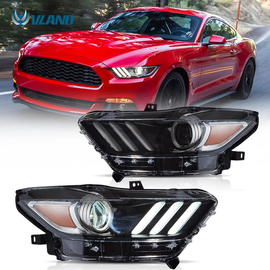 VLAND Full LED Headlights for Ford Mustang 2018-2020 – Dynamic DRL & Plug-and-Play Upgrade
