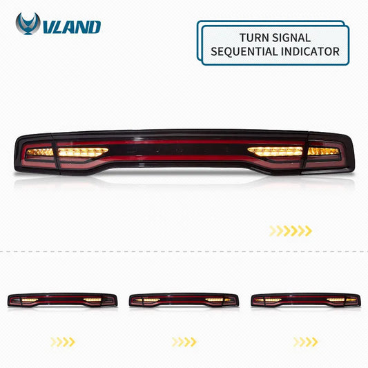 VLAND LED Tail Lights for Dodge Charger 2011-2014 with Sequential Turn Signals & Startup Animation