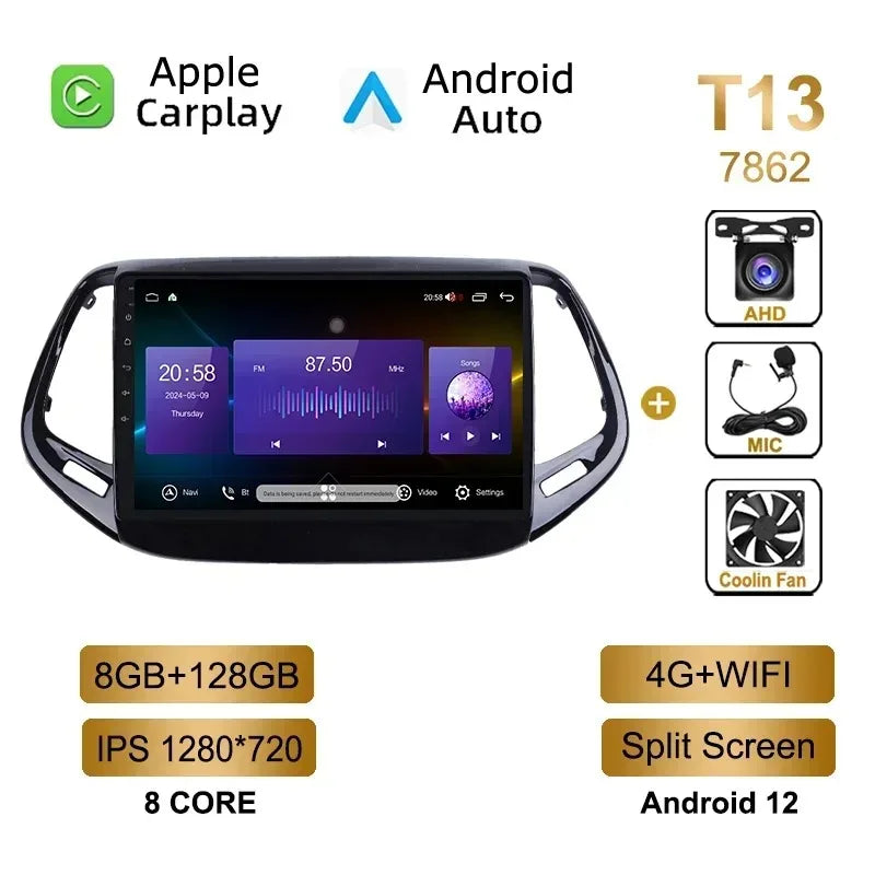 Car Radio Android for JEEP Compass 2017 2018 Multimedia Carplay Wireless Player Car Stereo Autoradio Head Unit Navigation GPS