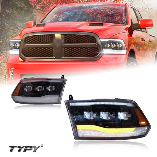 Factory LED Headlights for Dodge Ram 1500 (2009–2018) – Complete Headlamp Assembly