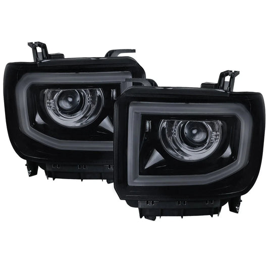 Smoke LED Projector Headlights for GMC Sierra 1500 (2014-2015) & Sierra 2500HD (2015-2019)