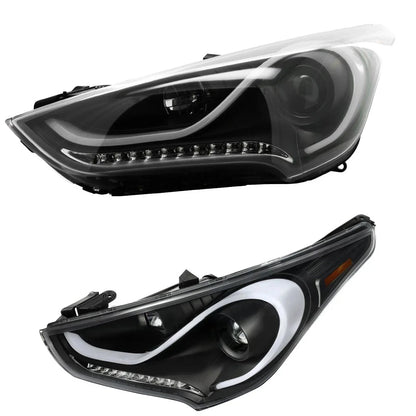 Black Projector Headlights for Hyundai Veloster 2012-2017 – LED Sequential Turn Signals & Premium Front-End Upgrade