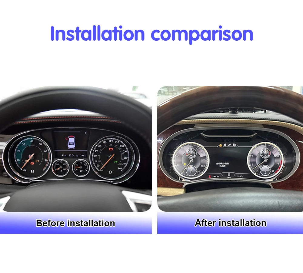 12.3" Digital Instrument Cluster for Bentley Flying Spur &amp; Continental (2005–2019) | Virtual Cockpit Dashboard Upgrade