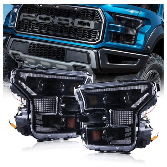 LOYO LED Headlights for Ford F-150 2015-2017 – Start-Up Animation, DRL & Sequential Turn Signals