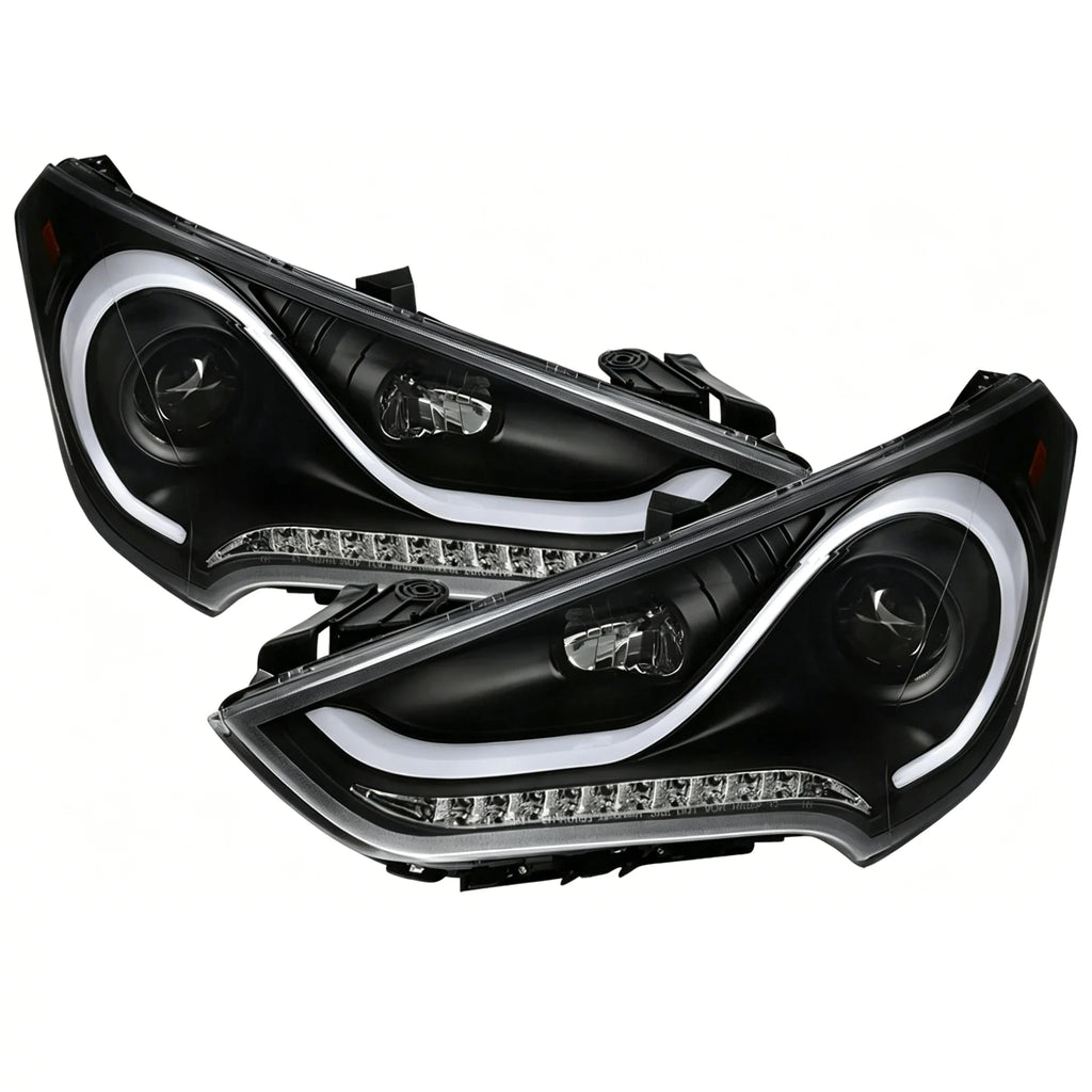 Black Projector Headlights for 2012-2017 Hyundai Veloster W/ LED Sequential