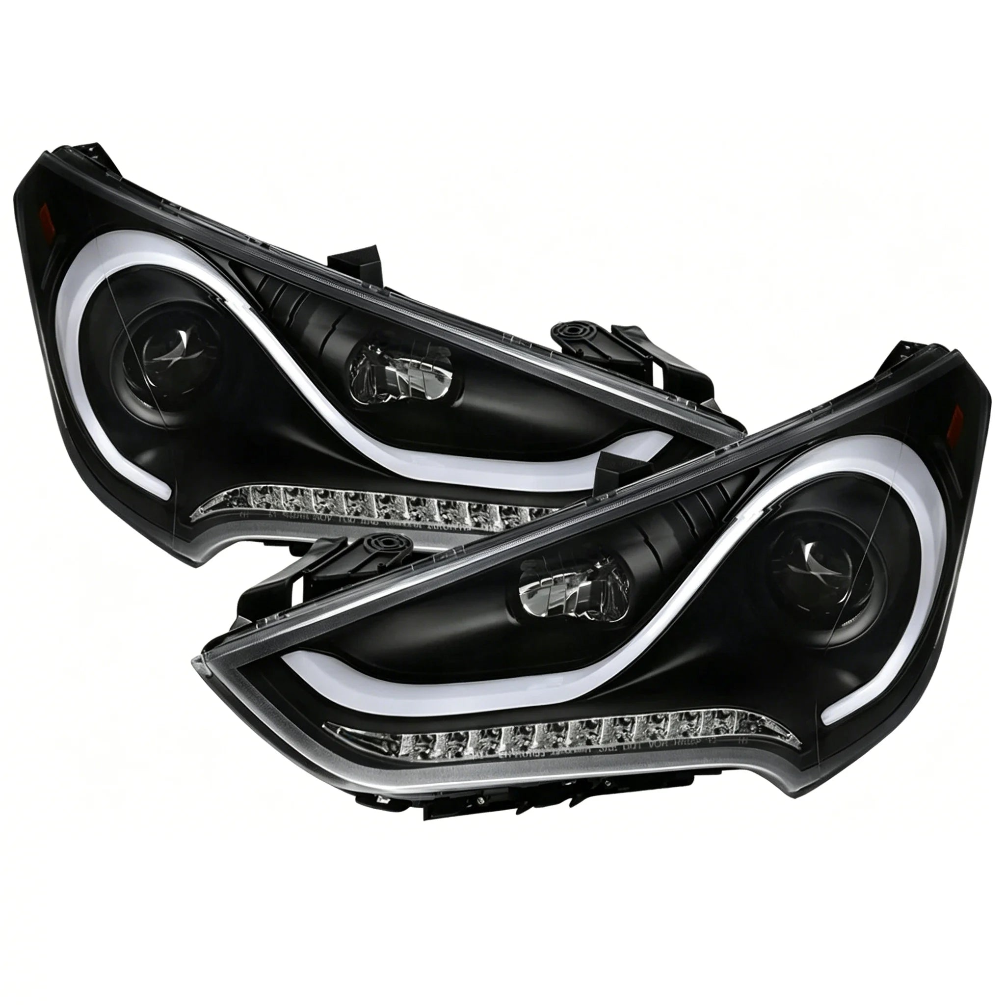 Black Projector Headlights for 2012-2017 Hyundai Veloster W/ LED Sequential