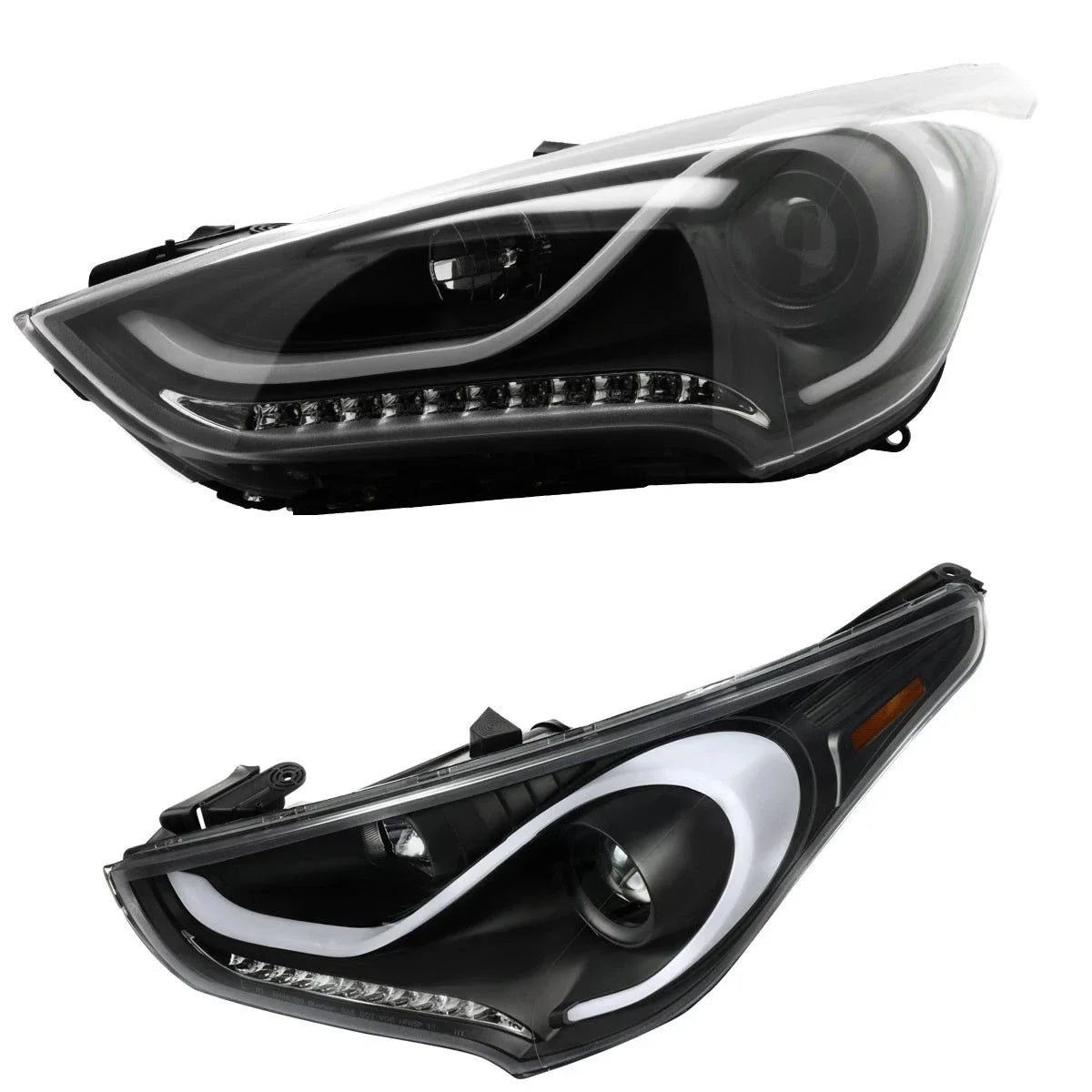 Black Projector Headlights for 2012-2017 Hyundai Veloster W/ LED Sequential