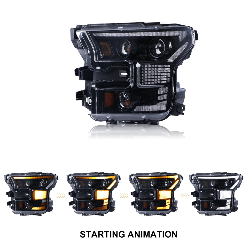 LOYO LED Headlights for Ford F-150 2015-2017 – Start-Up Animation, DRL & Sequential Turn Signals