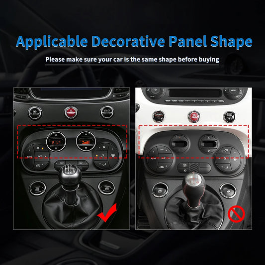 Real Carbon Fiber Center Console AC Control Frame for Fiat 500 &amp; Abarth 595
