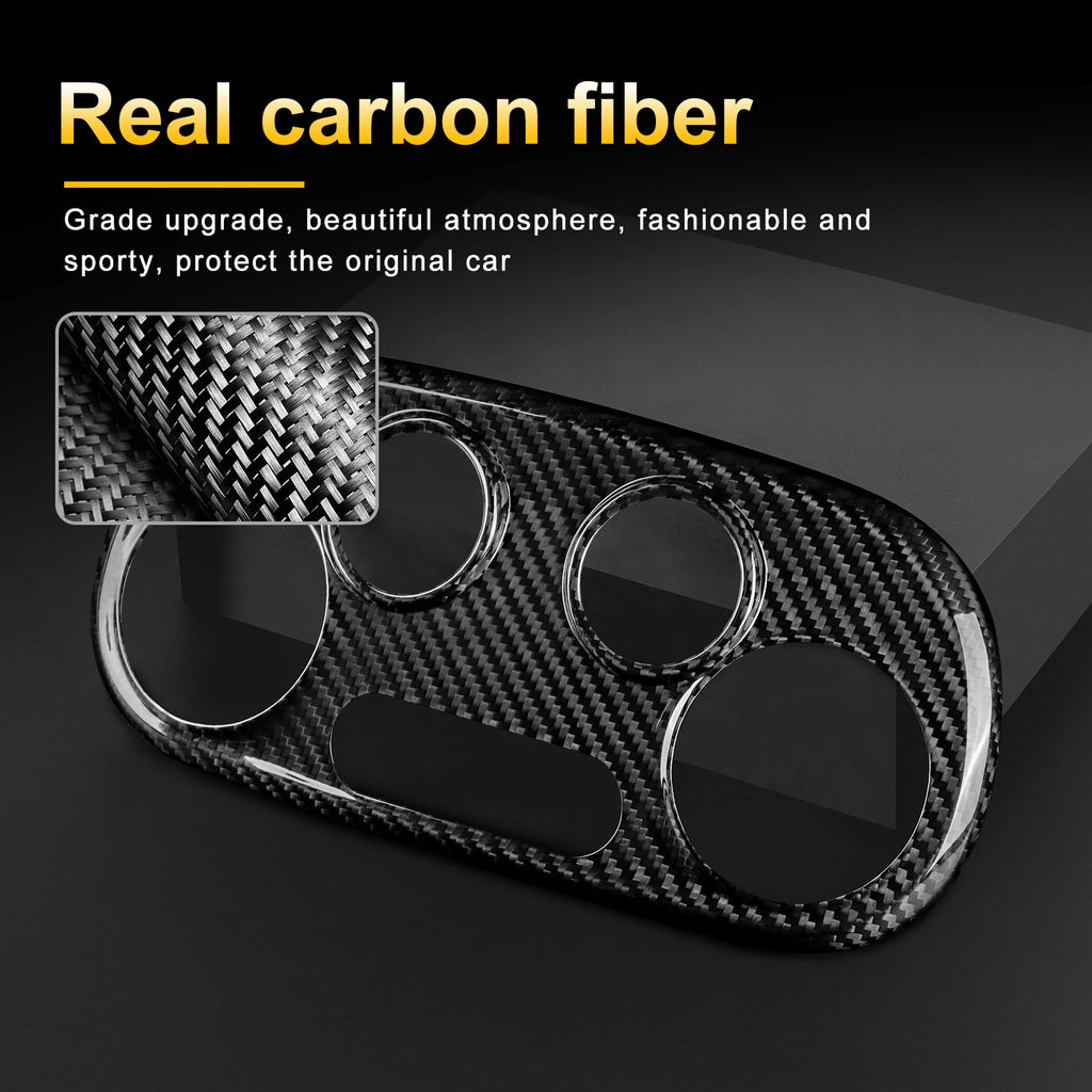 Real Carbon Fiber Center Console AC Control Frame for Fiat 500 &amp; Abarth 595