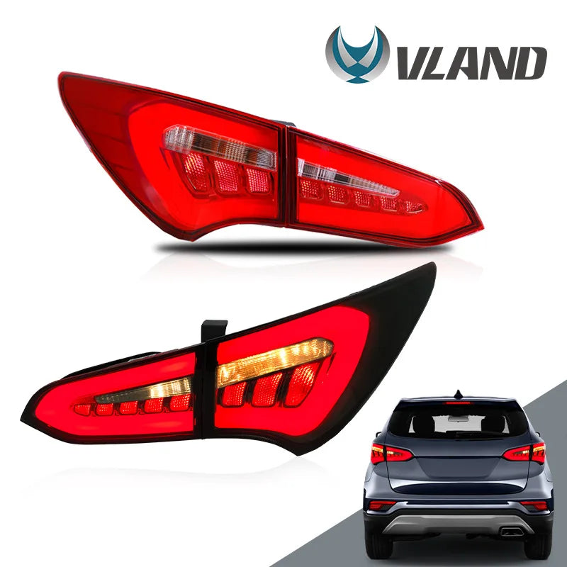 VLAND LED Tail Lights for Hyundai IX45 Santa Fe 2013-2019 – Plug & Play Full LED Rear Lamp Assembly