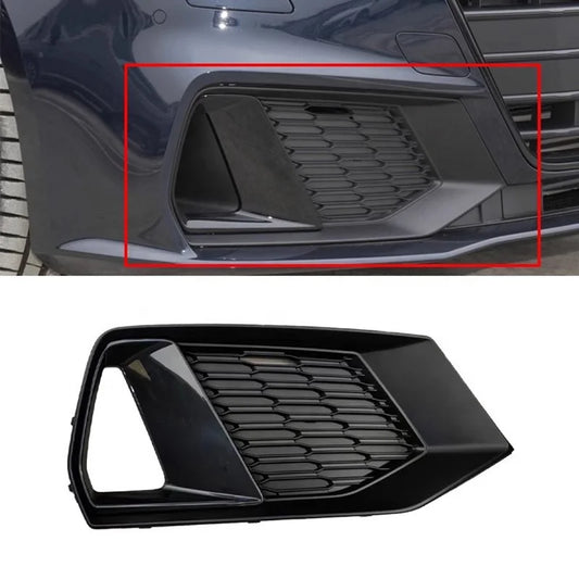 Front Fog Light Frame Set for Audi A7 (2019+) – Gloss Black Replacement Trim