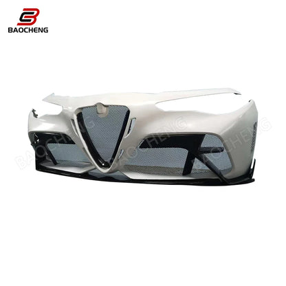 Half Carbon Fiber Front Bumper Lip for Alfa Romeo Giulia