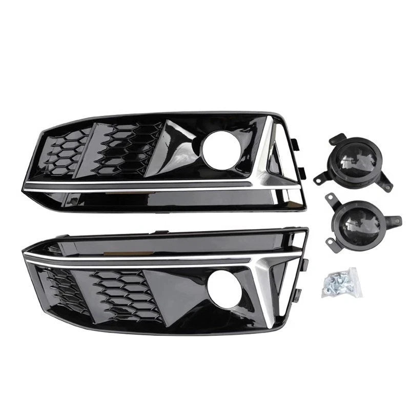 S4 Style Front Fog Light Grille with ACC for Audi A4L (2017-2019)