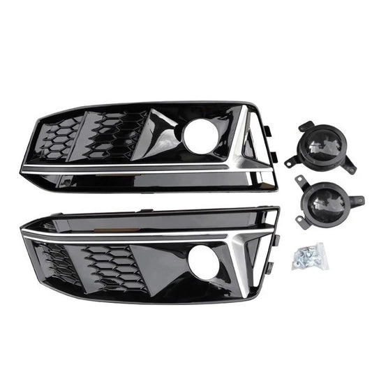 S4 Style Front Fog Light Grille with ACC for Audi A4L (2017-2019)