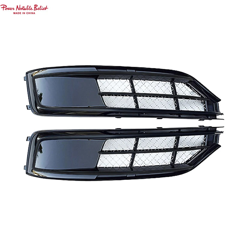 Gloss Black Fog Light Grilles for Audi A8 / S8 D4 (2015–2018)