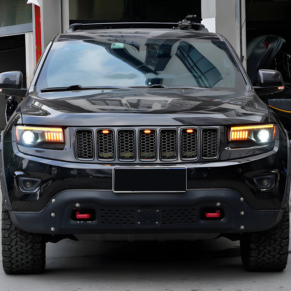 For Jeep Grand Cherokee 2014-2021 Car Front Lamps Dynamic 3 Projector LED Auto Headlights Assembly New 6500k Color Auto Accessor