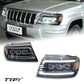 For 99-04 Jeep Grand Cherokee Headlight Assembly Retrofit with LED Projector, Daytime Running Lights, and Dynamic Turn Signals