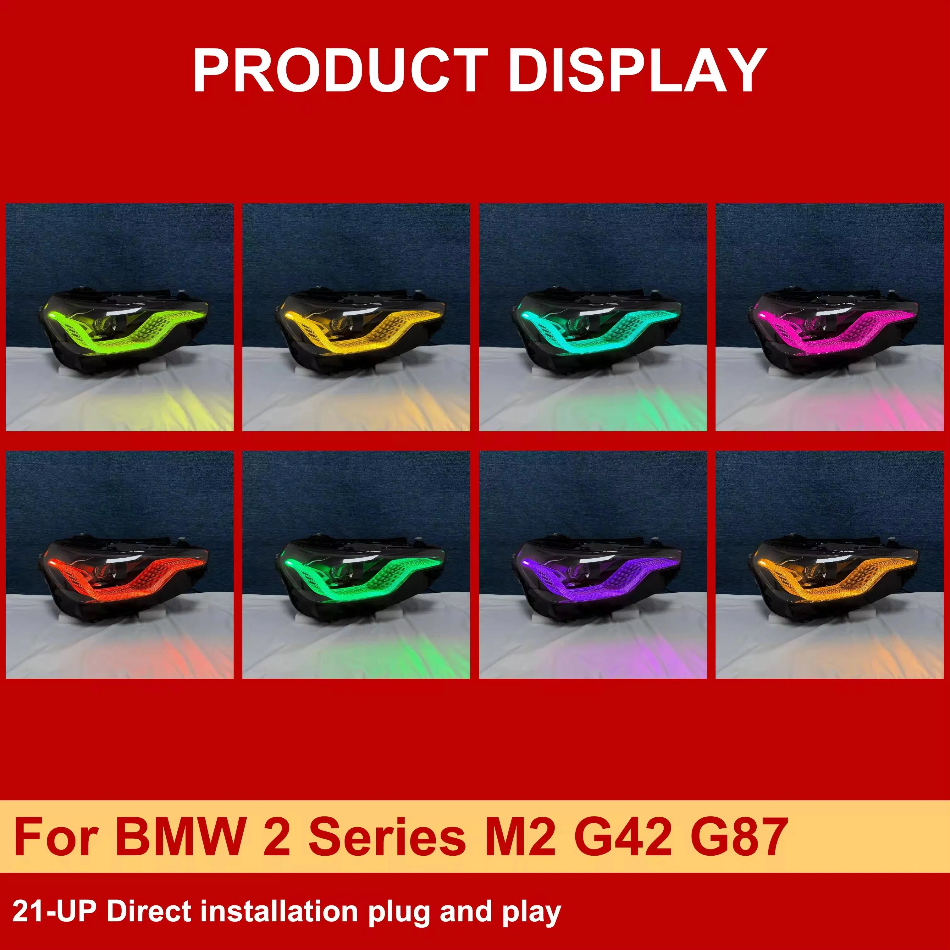 PLD Hot Selling Led Car Light Drl Rgb Colour Control by Phone Headlight for BMW 2 Series M2 G42 G87 2021-UP Headlights