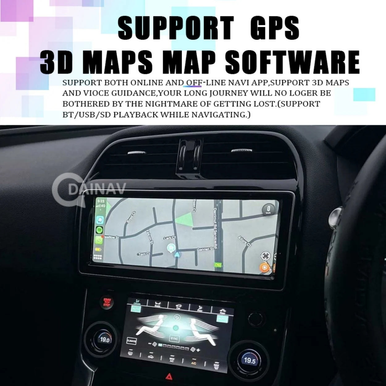128GB Android 12 Car Radio for Jaguar XE XEL F-PACE 2016-2019 Multimedia Player Wireless Carplay Android Auto Head Unit