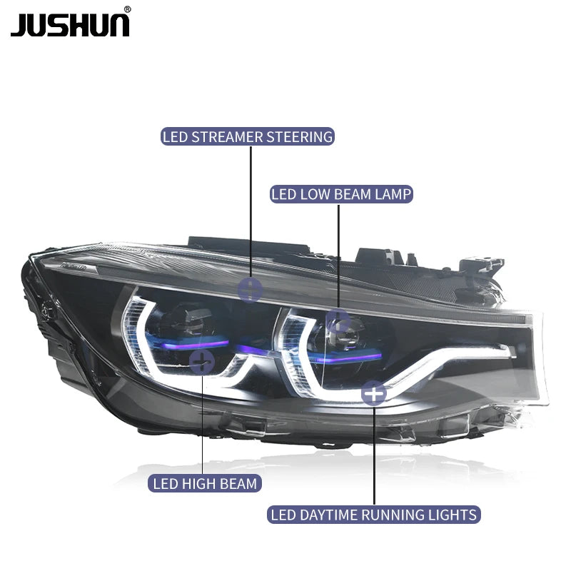 JUSHUN LED Headlights for BMW 3 Series GT F34 (2013–2020) | Dynamic Turn Signals