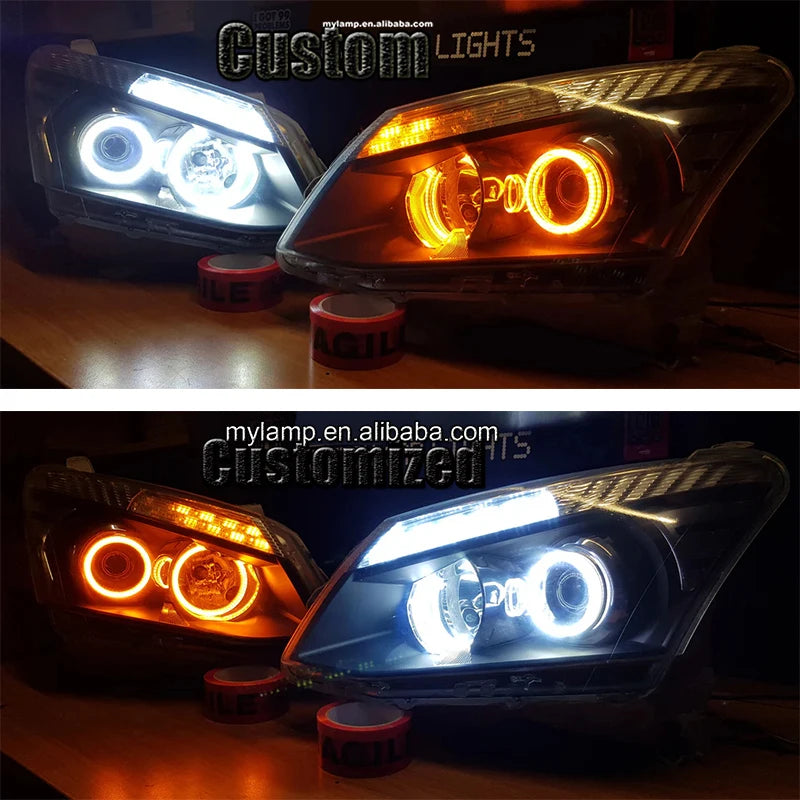 Projector LED Headlights for Isuzu D-Max (2012–2015) – RGB Halo &amp; Sequential DRL Upgrade