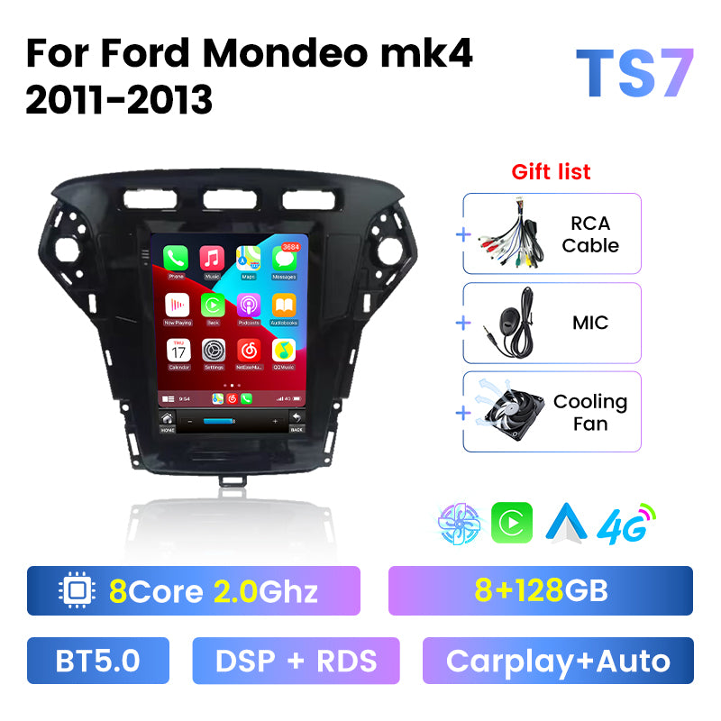 Mekede 9.7 Inch Android 13 GPS Navigation with Apple CarPlay &amp; Android Auto for Ford Mondeo 2011-2013