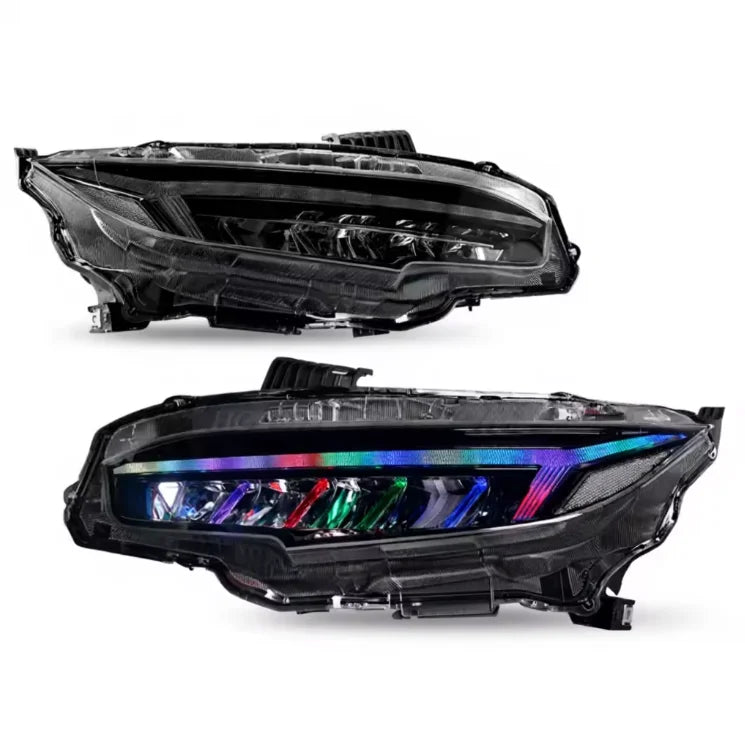 RSJ RGB LED Headlights for Honda Civic 2016-2021 – Dynamic DRL, Start-Up Animation & Sequential Turn Signals