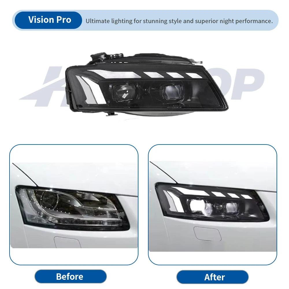 HETOP RS Style LED Matrix Headlights for Audi A5 (2008–2012) – Plug &amp; Play Upgrade with DRL &amp; Angel Eye