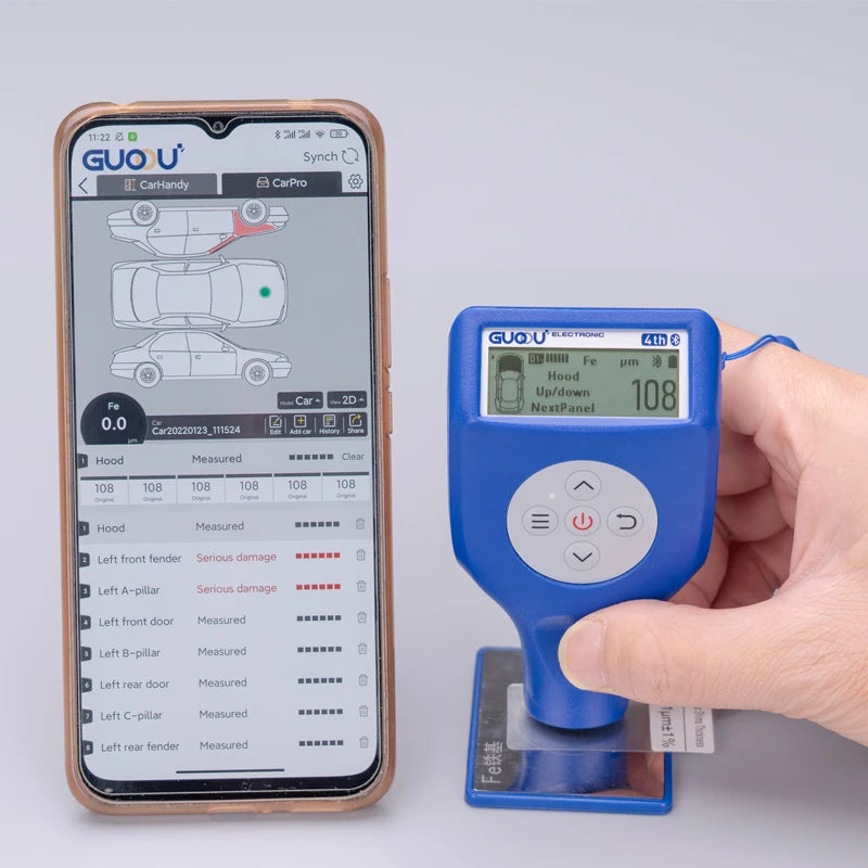 GUOOU GC8102 Digital Paint Thickness Gauge – Professional Automotive Coating Thickness Meter (0–3000µm)