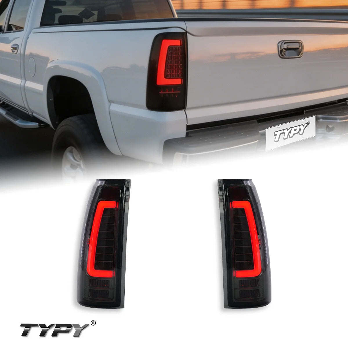 TYPY LED Tail Lights for Chevrolet & GMC Trucks 1988-1998 – Smoke Lens Rear Light Upgrade