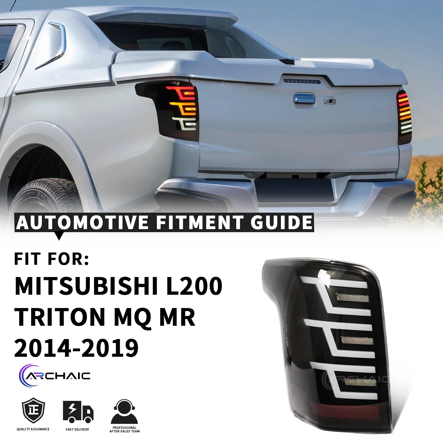 LED Tail Lights for Mitsubishi Triton L200, Fiat Fullback &amp; RAM 1200 (2014-2018)