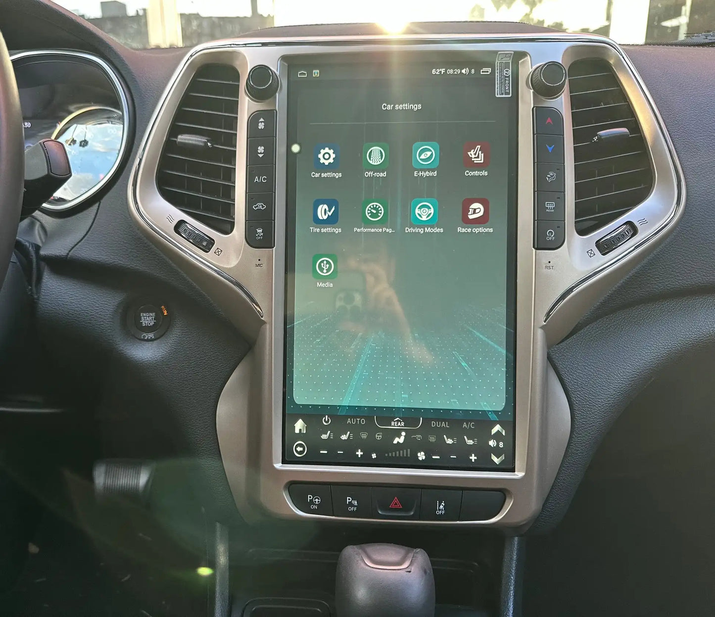 13.6" Android Wireless 4G Carplay Vertical Touch Screen Navigation GPS Car Stereo for Jeep Cherokee 2014 2015 - 2021