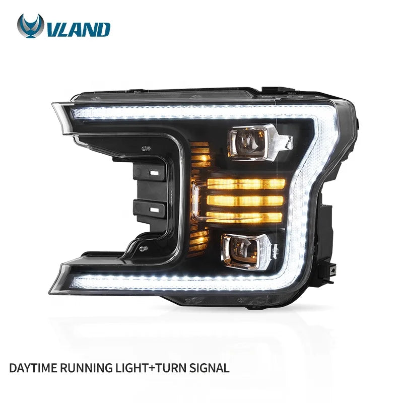 VLAND Full LED Headlights for Ford F-150 2018-2020 – Sequential Turn Signals & LED DRL