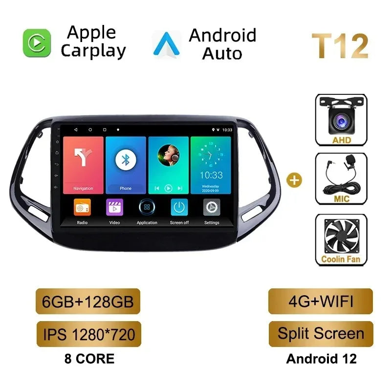 Car Radio Android for JEEP Compass 2017 2018 Multimedia Carplay Wireless Player Car Stereo Autoradio Head Unit Navigation GPS
