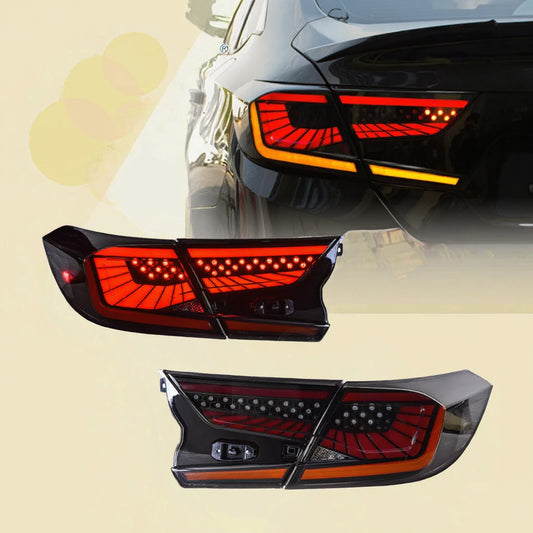 HCMOTIONZ LED Tail Lights for Honda Accord 2018-2022 – Dynamic Animation & Modern Smoke Design